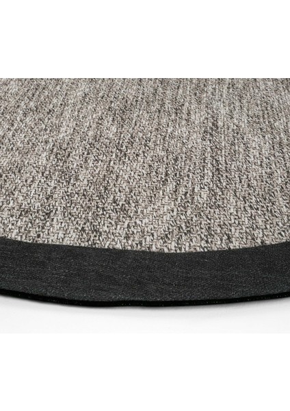 Pratico Gri Oval Mutfak Halısı Sisal Görünümlü Makinede Yıkanan Kaymaz Dot Taban Dijital Baskı Halı