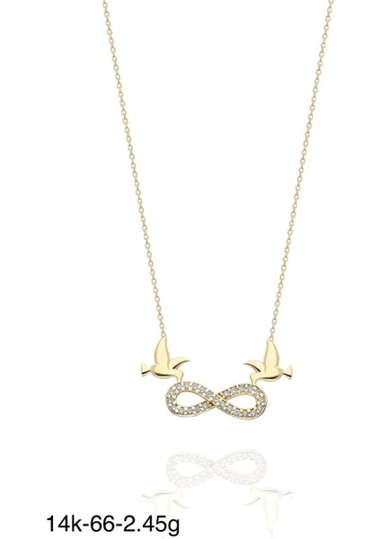 Iki Güvercin Sonsuzluk Çok Şık 14 Ayar Altın Kolye fiyatları