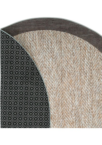 Pratico Kahve Oval Kaymaz Taban Mutfak Halısı Dijital Baskı Sisal Hasır Görünümlü Yıkanabilir Halı indirimleri