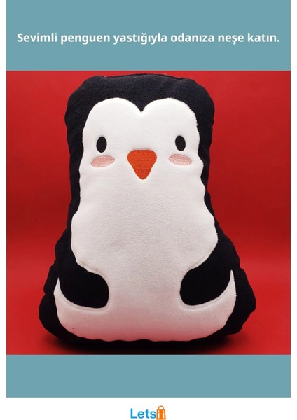 Sevimli Penguen Yastık 35 cm Yumuşak Silikon Dolgu fiyatları