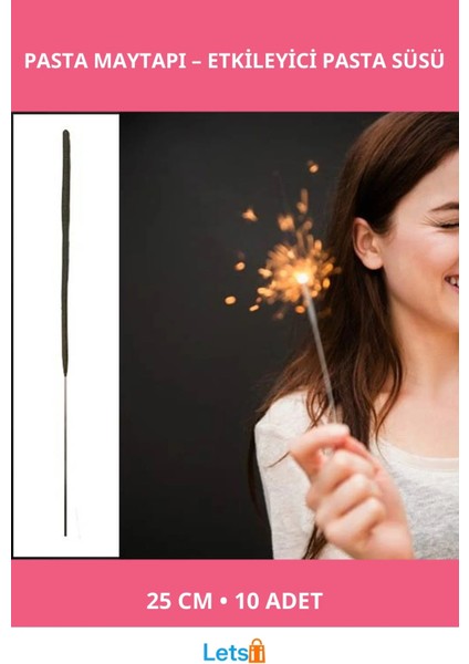 Renkli Parti Organizasyon Pasta Maytapı 25 cm 10 Adet