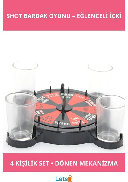 Eğlenceli Çarkıfelek Shot Bardak Oyun Seti