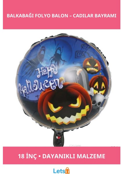 Happy Halloween Balkabağı Folyo Balon 18 Inç Parti Dekorasyonu