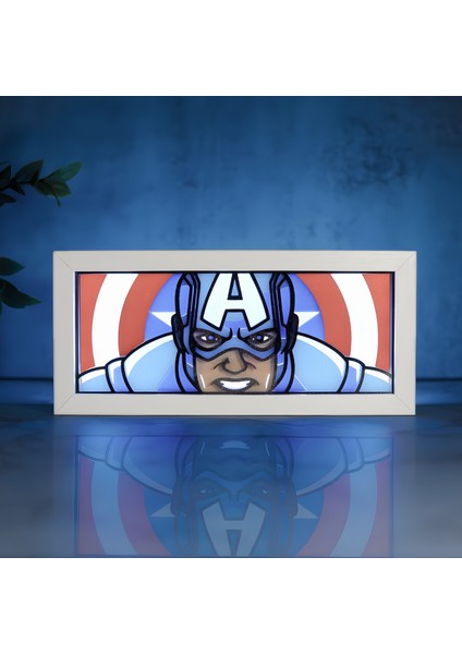Kaptan Amerika LED Işık Kutusu
