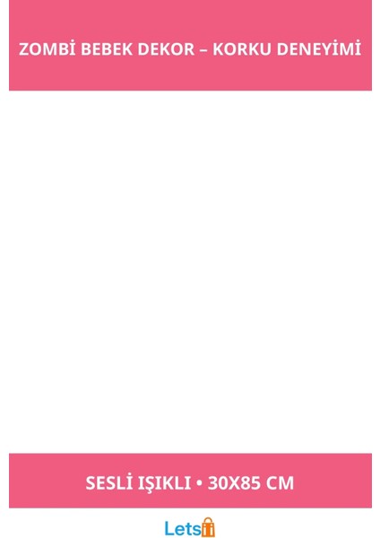Sesli Işıklı Emekleyen Zombi Bebek Dekor 30X85 cm