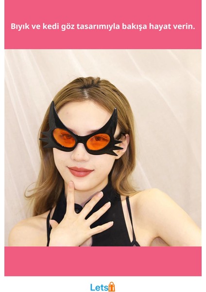 Siyah Renk Bıyık Tasarımlı Eğlenceli Kedi Gözlüğü fiyatları