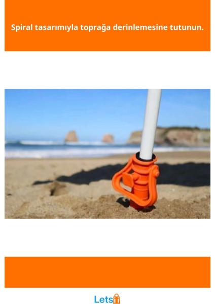 Dayanıklı Plastik Şemsiye Sabitleme Kazığı 41 cm Spiral Tasarım fiyatları