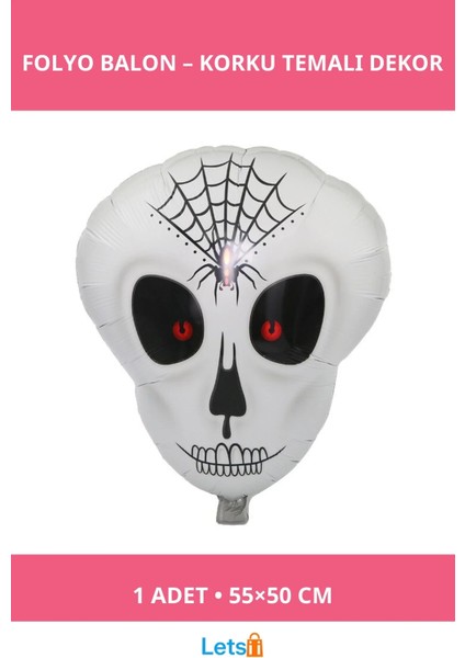 Örümcek Ağ Desenli Iskelet Folyo Balon 55 cm