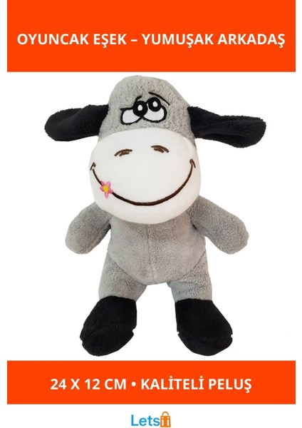 Yumuşak Peluş Sevimli Oyuncak Eşek 24X12 cm