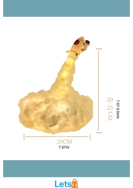 Kendin Yap Uçan Astronot Tasarımlı Gece Lambası 20X25 cm LED Işık ile modelleri