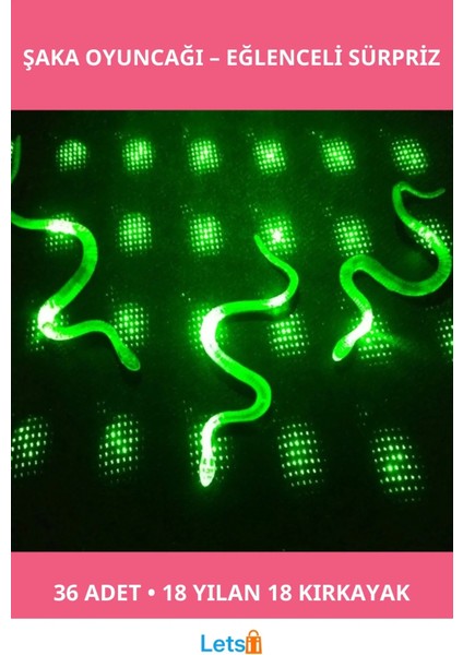 Yılan Kırkayak Şaka Oyuncağı 36 Adet Eğlenceli Oyun