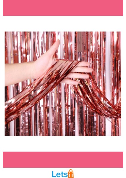 Rose Gold Püsküllü Kapı Perdesi 1X2M Şık Dekoratif modelleri