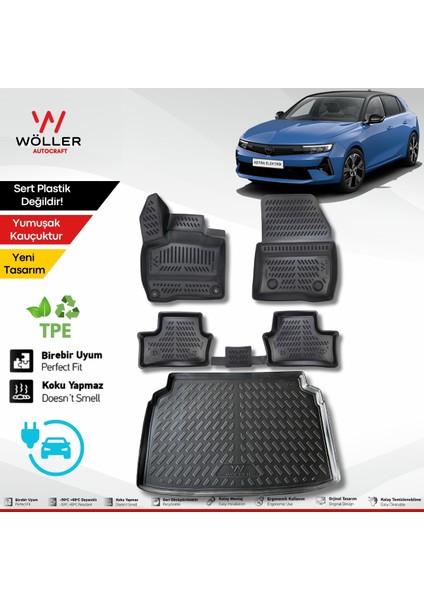 Opel Astra E Paspas Bagaj Havuzu Set Elektrikli 2023 Sonrası Uyumlu 3D Ultraflex Set