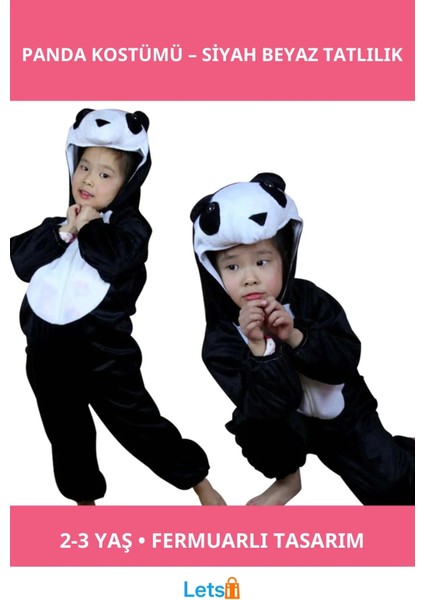 Sevimli Çocuk Panda Kostümü 2 3 Yaş 80 cm