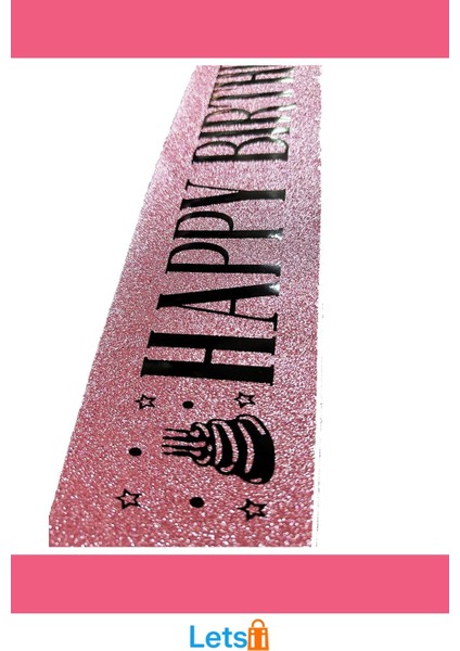 Pembe Siyah Happy Birthday Simli Kuşak Kemer modelleri