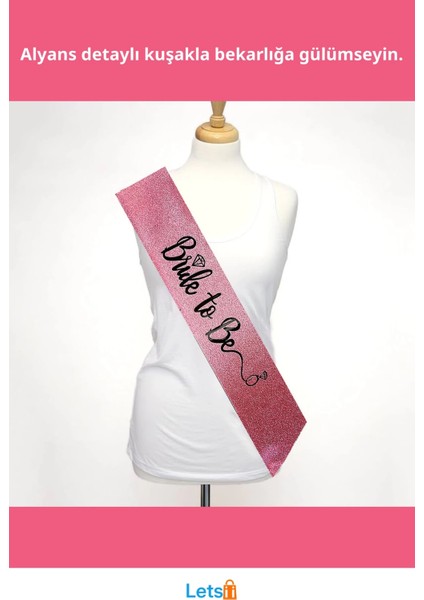 Pembe Siyah Alyanslı Bride To Be Kuşak Kemer Bekarlığa Veda Partisi fiyatları