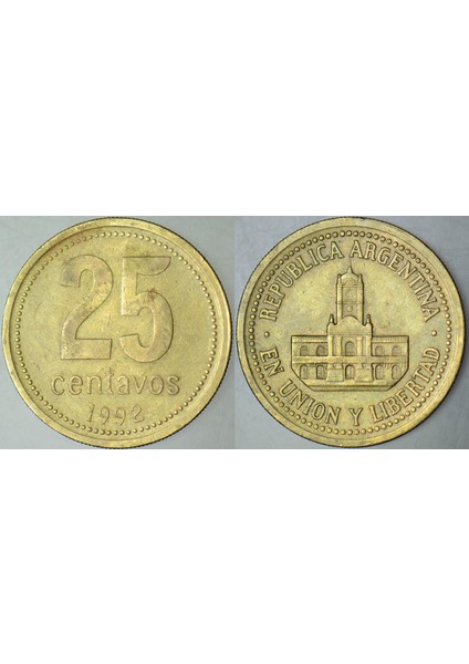 Arjantin 25 Centavos 1992