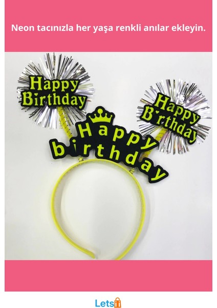 Neon Renk Doğum Günü Tacı 12 Adet Parti Taç fiyatları
