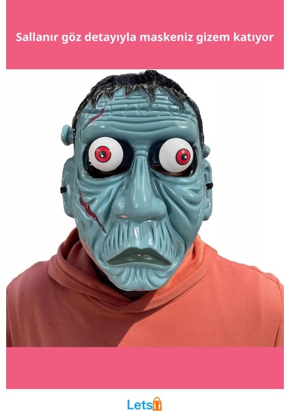 Frankenstein Temalı Eğlenceli Sallanan Oynar Gözlü Maske fiyatları