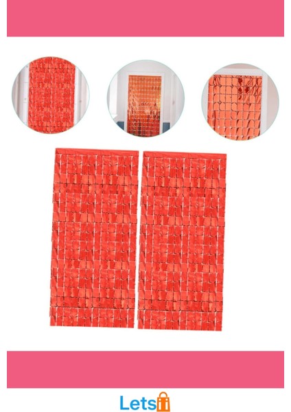 Metalize Kırmızı Disko Kapı Perdesi 1X2M Parti Dekorasyonu modelleri