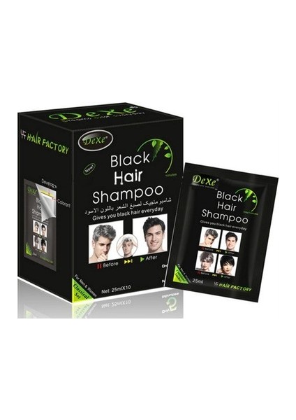Saç Boya Şampuan (Siyah Pigmentli Saç Şampuanı) 10 Adet