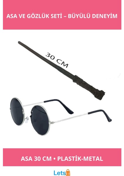 Harry Potter Temalı Asa ve Gözlük Seti