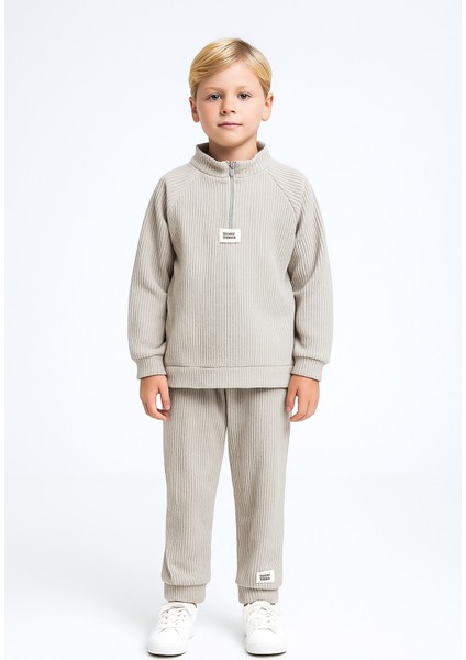 Erkek Çocuk Reglan Kol Fitilli Polar Takım