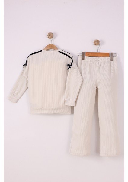 Kız Çocuk Kurdale Detaylı Fitilli Polar Takım modelleri