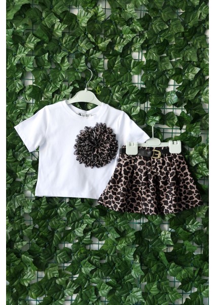 Çocuk Takımı Leopar Desenli Çicekli