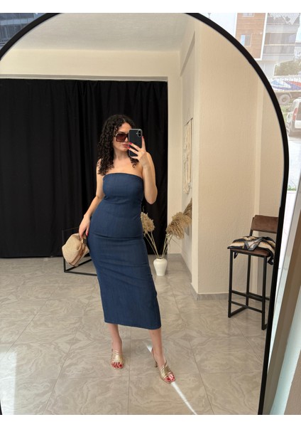 Straplez Denim Elbise fırsatları