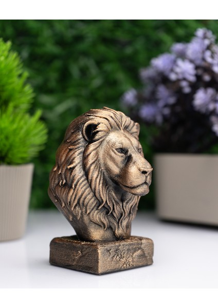 Aslan Büst Heykel – El Yapımı Dekoratif Figür 12CM – Masa Üstü Biblo fiyatları