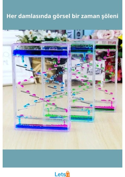 Dekoratif Sulu Sıvı Jel Kum Saati 14 cm x 9 cm Renkli fiyatları