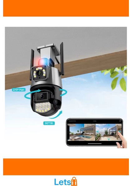 Çakarlı Çift Lensli Su Geçirmez Dış Mekan Güvenlik Kamerası modelleri