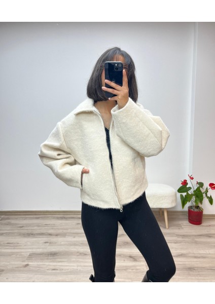 Kısa Kaşe Fermuarlı Kaban