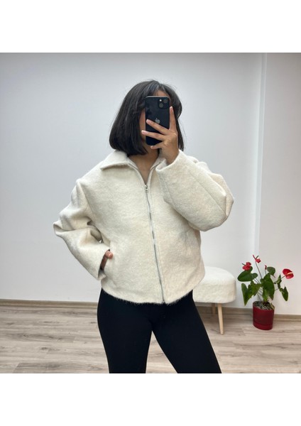 Kısa Kaşe Fermuarlı Kaban