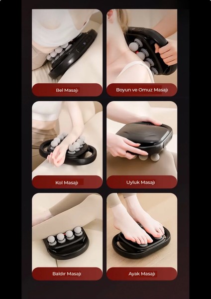 8 Başlıklı Şarjlı Isıtmalı Masaj Aleti – Derin Doku Sporcu Masaj Tabancası, Sessiz indirimleri