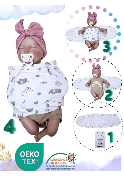 Yeni Sezon Yeni Ürün Özel Tasarım 0-4 Ay Yarım Kundak %100 Pamuk Dört Mevsim Cırtlı Renkli Desenli Bebek Kundak Kemer Kuşak Kundak indirimleri