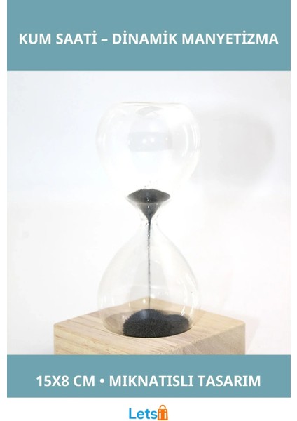 Mıknatıslı Kum Saati Dekoratif 15X8 cm
