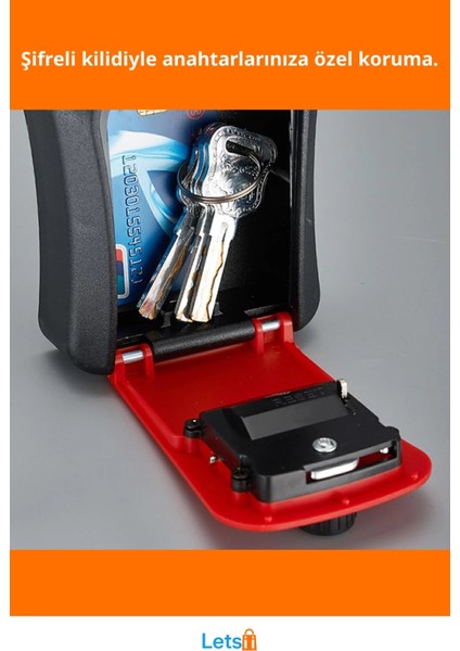 Kırmızı Şifreli Anahtar ve Eşya Saklama Güvenlik Kasası Dayanıklı ve Güvenli fiyatları