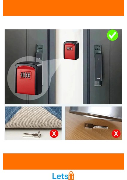 Kırmızı Şifreli Anahtar ve Eşya Saklama Güvenlik Kasası Dayanıklı ve Güvenli fırsatları