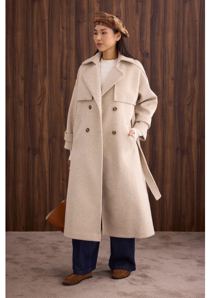 Rüzgarlıklı Uzun Kaban Bej fırsatları