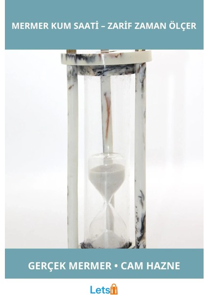 Şık Mermer Kum Saati Dekoratif Zaman Ölçer