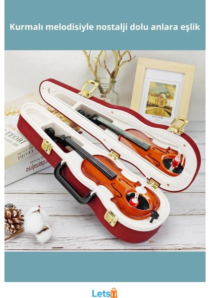 Keman Şeklinde Müzik Kutusu Balerin Figürlü Mekanik fiyatları