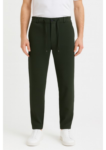 Ipli Keten Görünümlü Pantolon Likralı Slim