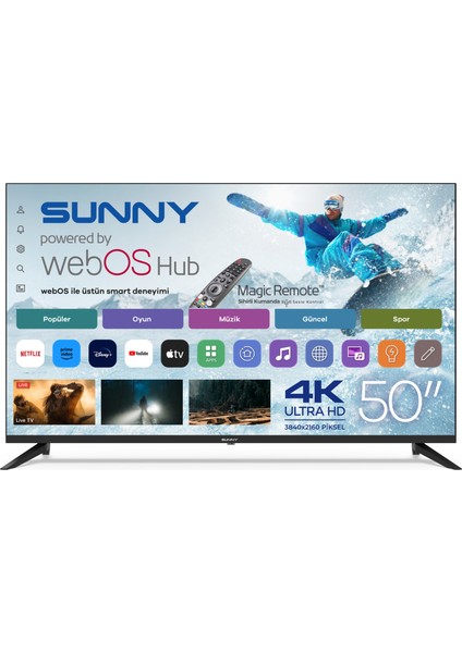 SN50UPRL-W02M 50'' 127 Ekran Uydu Alıcılı 4K Ultra HD webOS TV