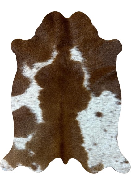 %100 Hakiki Dana Derisi Post Halı – Kahverengi-Beyaz (51X64 Cm) fiyatları