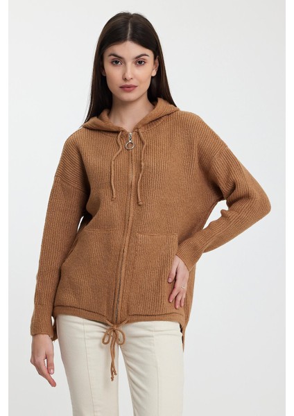 Alexandergardı Kapüşonlu Fermuarlı Triko HIRKA(A92409-S)