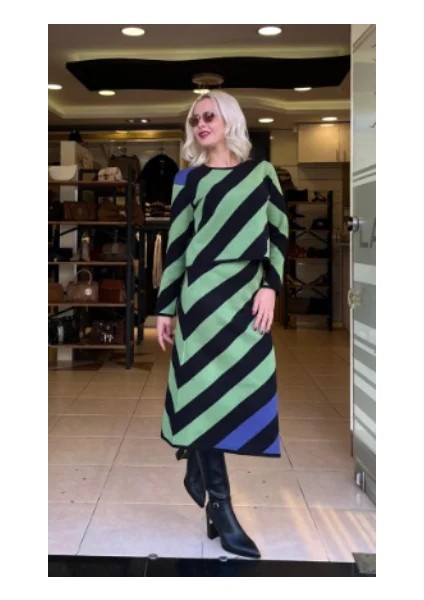 Çizgili Triko Etek indirimleri