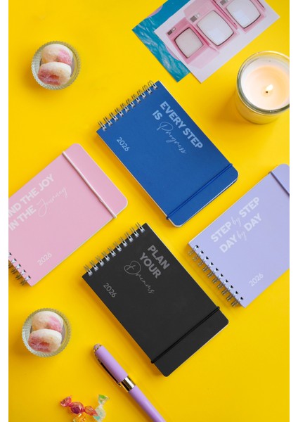 Haftalık Spiralli Yatay Cep Ajanda 2026 | 13,5x9,5 cm Soft Touch Kapak