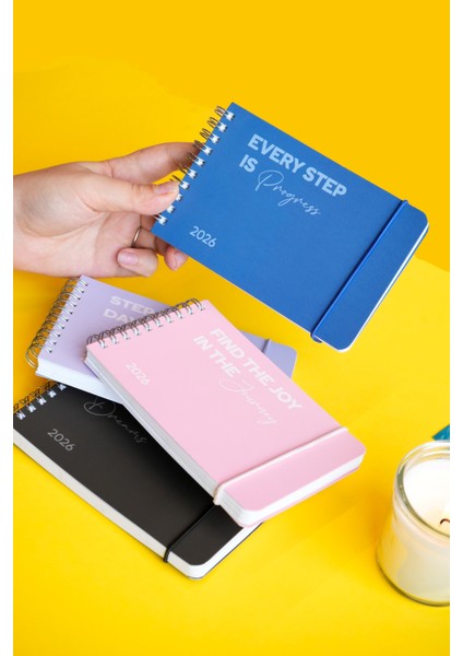 Haftalık Spiralli Yatay Cep Ajanda | 13,5x9,5 cm Soft Touch Kapak